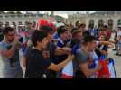 Football :  les supporters explosent de joie place Stanislas à Nancy