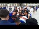 Explosion de joie place Stanislas après la victoire des Bleus face à l'Uruguay