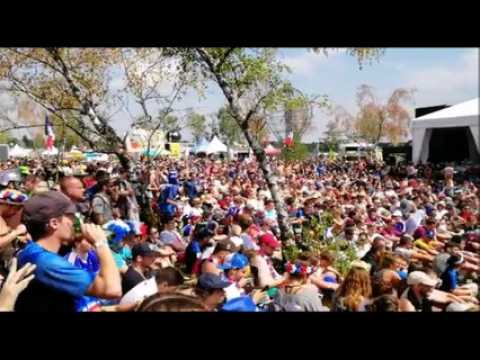 La retransmission du quart de finale de la Coupe du monde au camping des Eurockéennes