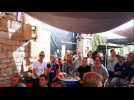Ambiance au Paddock à Bar-le-Duc après le 2ème but des Bleus face à l'Uruguay