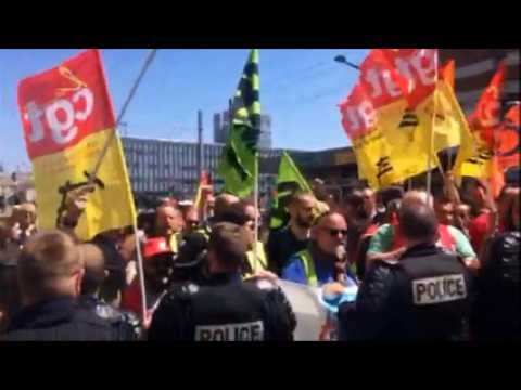 Nancy Les cheminots manifestent pendant la venue du Premier ministre