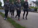 Réveil musculaire des filles de l'ESBF avant le match contre Brest