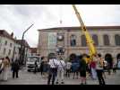 Besançon : Senestrorsum, la grande horloge à balancier réalisée par Philippe Lebru de l'atelier Utinam fait son retour place de la Révolution