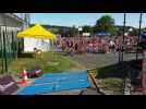 Les triathlètes au début du parcours vélo du triathlon X'Sel de Laneuveville -devant-Nancy