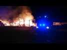 Incendie dans une exploitation agricole à Maizieres en Haute Saône.