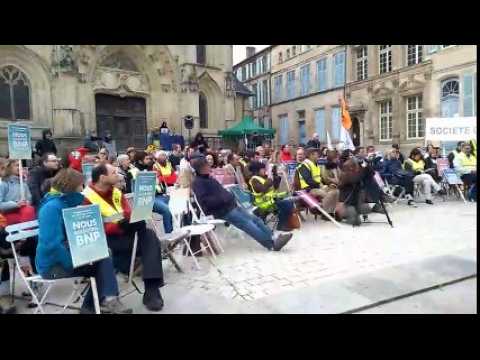 Manifestation devant le tribunal de grande instance de Bar-le-Duc en soutien à Florent Compain