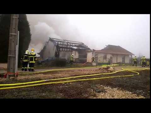 Une maison complètement détruite par les flammes à Flirey (54)