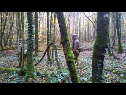 Des reconstituteurs français, belges et anglais sur les traces du 71e régiment de la 44e div US dans le bois du Remabois