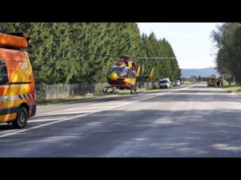 Voiture contre poids lourd sur la RN57 : le conducteur héliporté à Besançon
