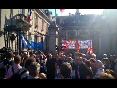 Manif Alstom Belfort La Marseillaise pour finir