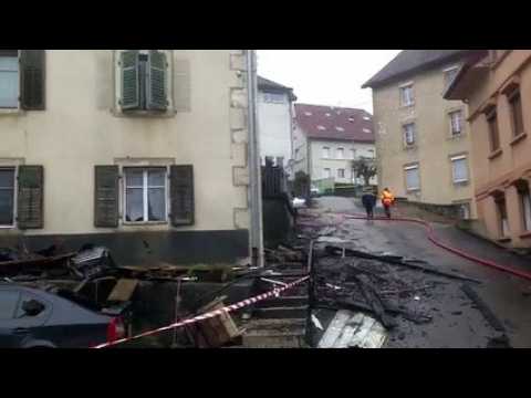 Feu à Villers le Lac dans le Doubs