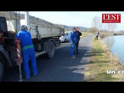 Un coffre-fort dans le canal Marne au Rhin