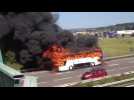 Un bus en feu sur la N57  &agrave; &Eacute;pinal - Label : L'Est Républicain - Category : News