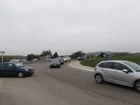 Ecotaxe : manifestation des routiers à Lesménils (54)