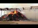 Incendie spectaculaire d'un entrepôt agricole à Amance (70) (1/3)