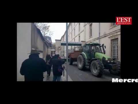 Nancy : les agriculteurs en colère déversent du fumier devant la cité administrative