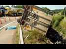 Un camion comtois se renverse près de Nancy