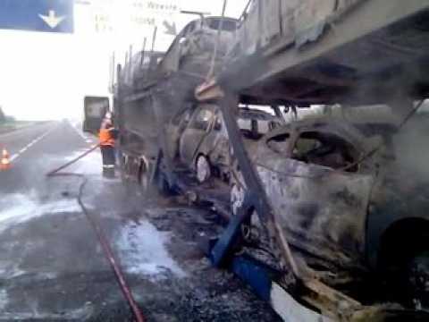 Poids lourd en feu dans la Meuse