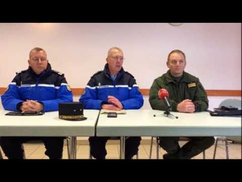 JURA Conférence de presse de l'armée de l'Air à Mignovillard après le crash du Mirage 2000D