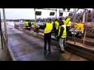 Les gilets jaunes à la barrière de péage de Fontaine sur l'A36