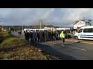 Intervention des forces de l'ordre qui font évacuer le barrage filtrant au rond point Leroy Merlin à Houdemont.