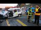 Deux utilitaires sont entrés en collision sur une portion de route en travaux à proximité de Rioz