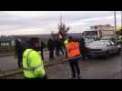 Démantèlement du blocus des gilets jaunes par la police à Easydis Besançon