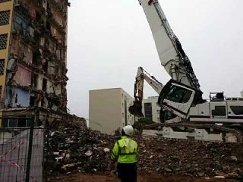 Démolition de l'immeuble Le Pinson à Pont-à-Mousson