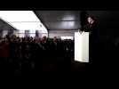 Emmanuel Macron débute son discours après la visite du Musée des Beaux-Arts et d'Archéologie de Besançon