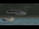 Vladimir Putin's helicopter arrival for Macron bilateral