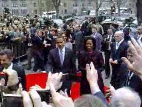 Arrivée d'Obama au palais des Rohan à Strasbourg