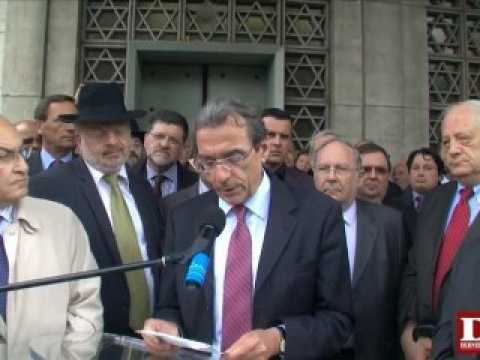 Rassemblement devant la synagogue de Strasbourg