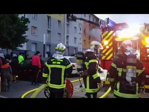 Feu d'appartement rue de Ribeauvillé à Mulhouse Bourtzwiller