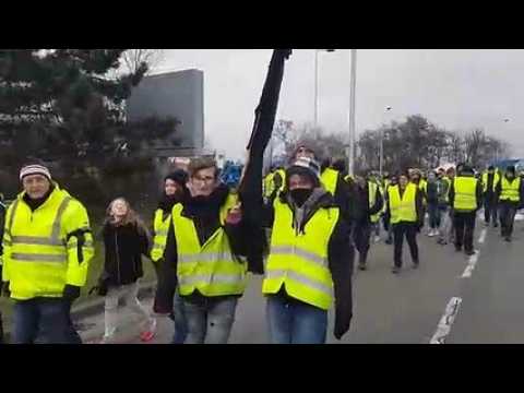 Une marche des gilets jaunes à Colmar