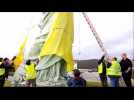 À Colmar la statue de la Liberté se drape de jaune