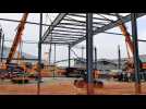 Foire aux vins: le hall 6 en cours de construction