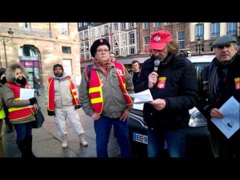 Manifestation CGT contre l'ouverture des commerces ce 15 janvier à Strasbourg