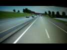 simulation 3D du projet d'autoroute A355. L'arrivée à la barrière de péage