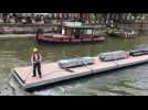 Arriv&eacute;e des premiers &eacute;l&eacute;ments du ponton flottant - Label : Les Dernières Nouvelles d'Alsace - Category : News