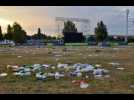 Le jardin des Deux-Rives inondé de déchets après la finale de la Coupe du monde