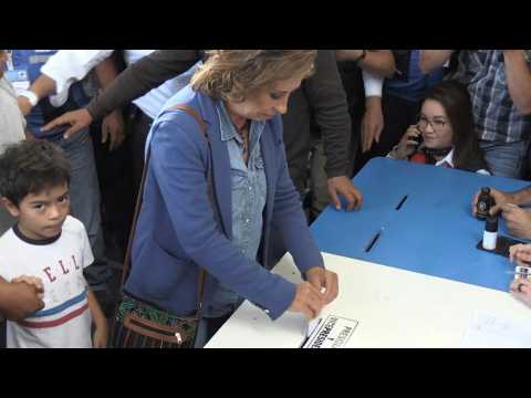 Guatemala's candidate Sandra Torres votes in presidential elections
