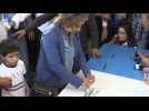 Guatemala's candidate Sandra Torres votes in presidential elections