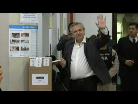 Argentina's center-left presidential candidate Fernandez votes