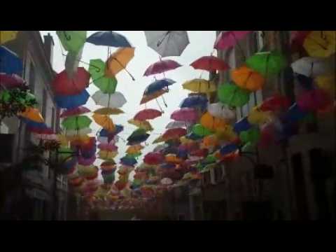Longwy : coup de vent  sur les parapluies de la rue Aristide-Briand !