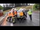 Après un accident à Saint-Chamond, les pompiers retournent le véhicule