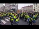 La manifestation des Gilets jaunes dans les rues de Saint-Etienne