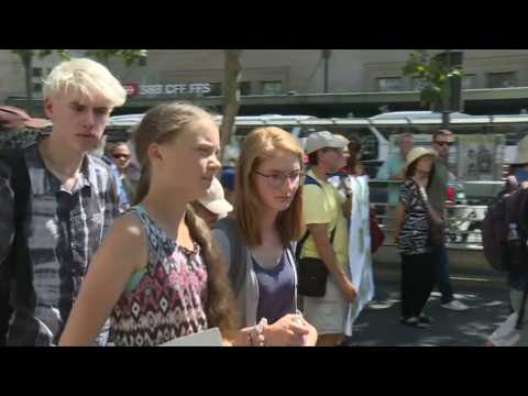 Greta Thunberg joins climate protest in Lausanne