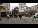Affrontements entre jeunes manifestants et les forces de l'ordre place Dorian