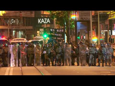 Stand-offs in Hong Kong between protesters and riot police