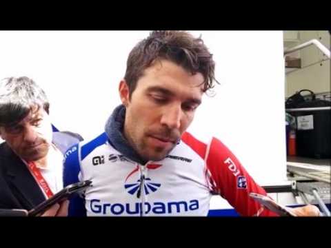 La réaction de Thibaut Pinot (Groupama-FDJ) à l'arrivée du chrono du Critérium du Dauphiné